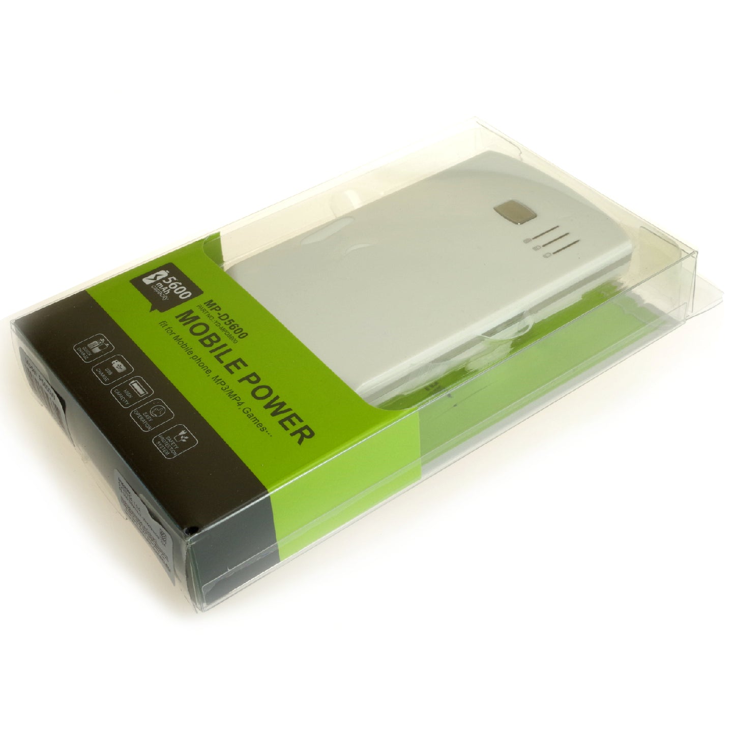 PowerNeed Powerbank 5600mAh (20,72Wh) - Li-Poly, Hvit
