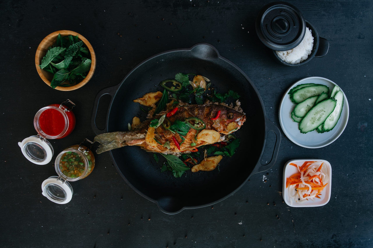 Victoria Støpejern 33 cm Hverdagsstekepanne Med Håndtak Emaljert