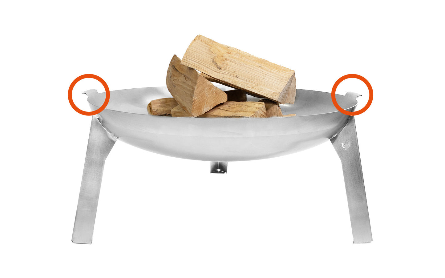 FENNEK Bålpanne 3Pod Rustfritt Stål