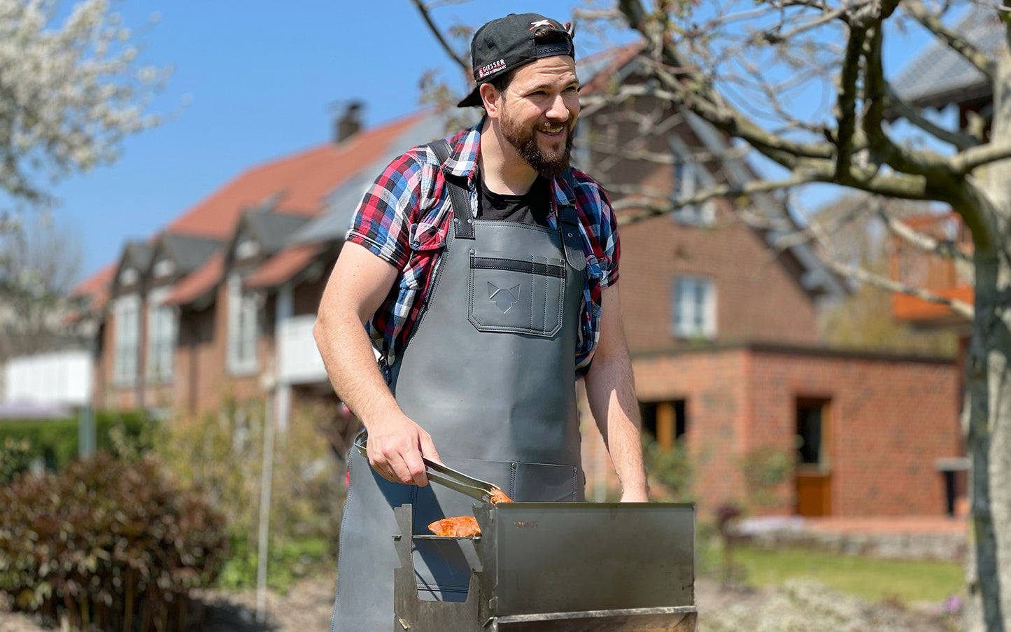 FENNEK Førsteklasses Grillforkle i Lær