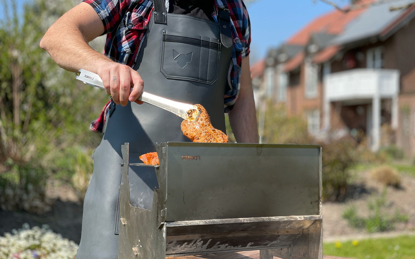 FENNEK Førsteklasses Grillforkle i Lær