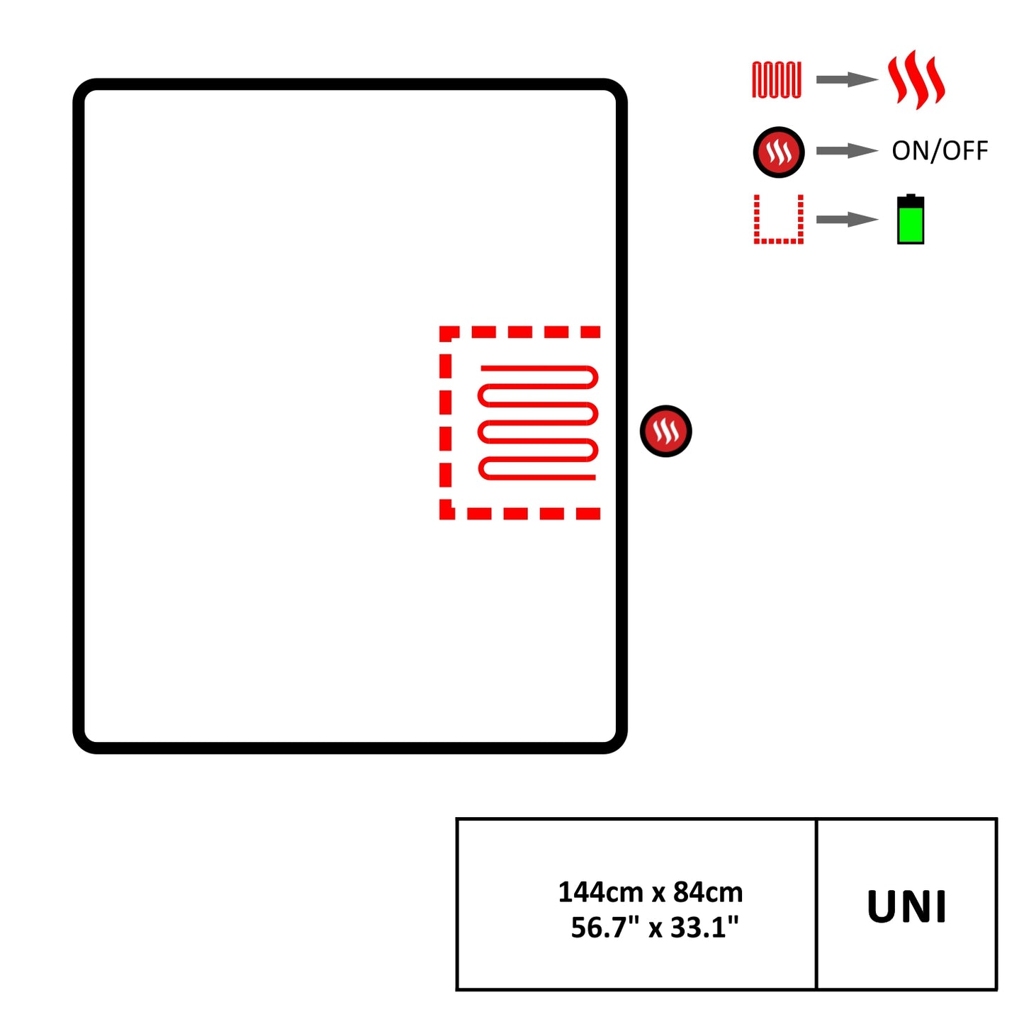 Glovii Oppvarmet Teppe, Grå