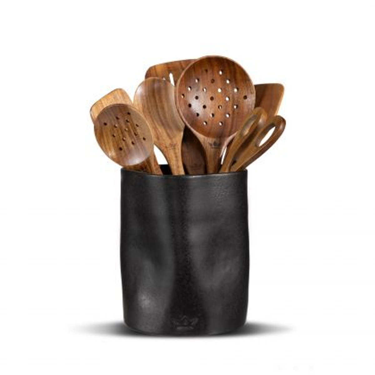 DUTCHDELUXES Dented Redskapsholder i keramikk H19cm Svart Matt