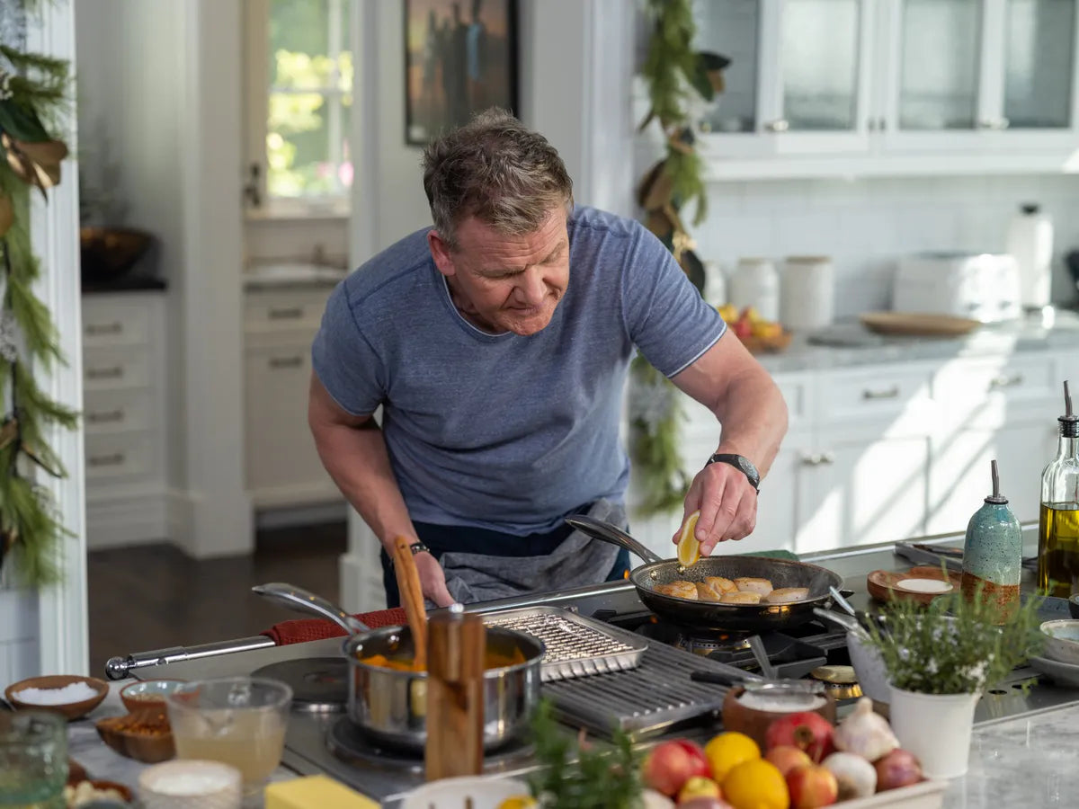 HEXCLAD by Gordon Ramsay Sett med 3 stekepanner og 1 Wok, 3 lokk, hybrid