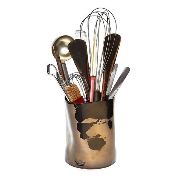 DUTCHDELUXES Dented Redskapsholder i keramikk H19cm Platinum